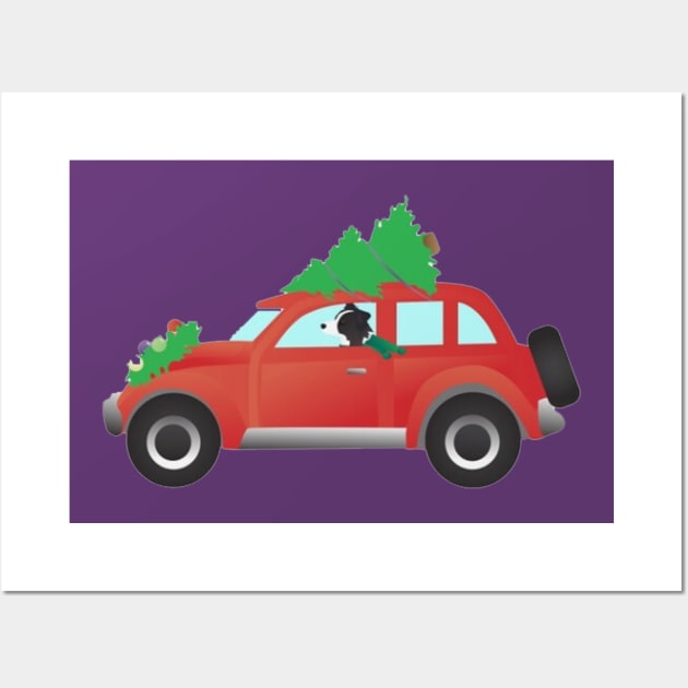 Dog Driving A Car Wall Art by KidzyAtrt